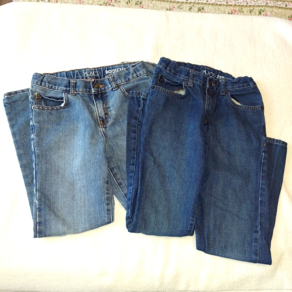 Two pair of girls jeans size 8 and size 10 both Children's Place